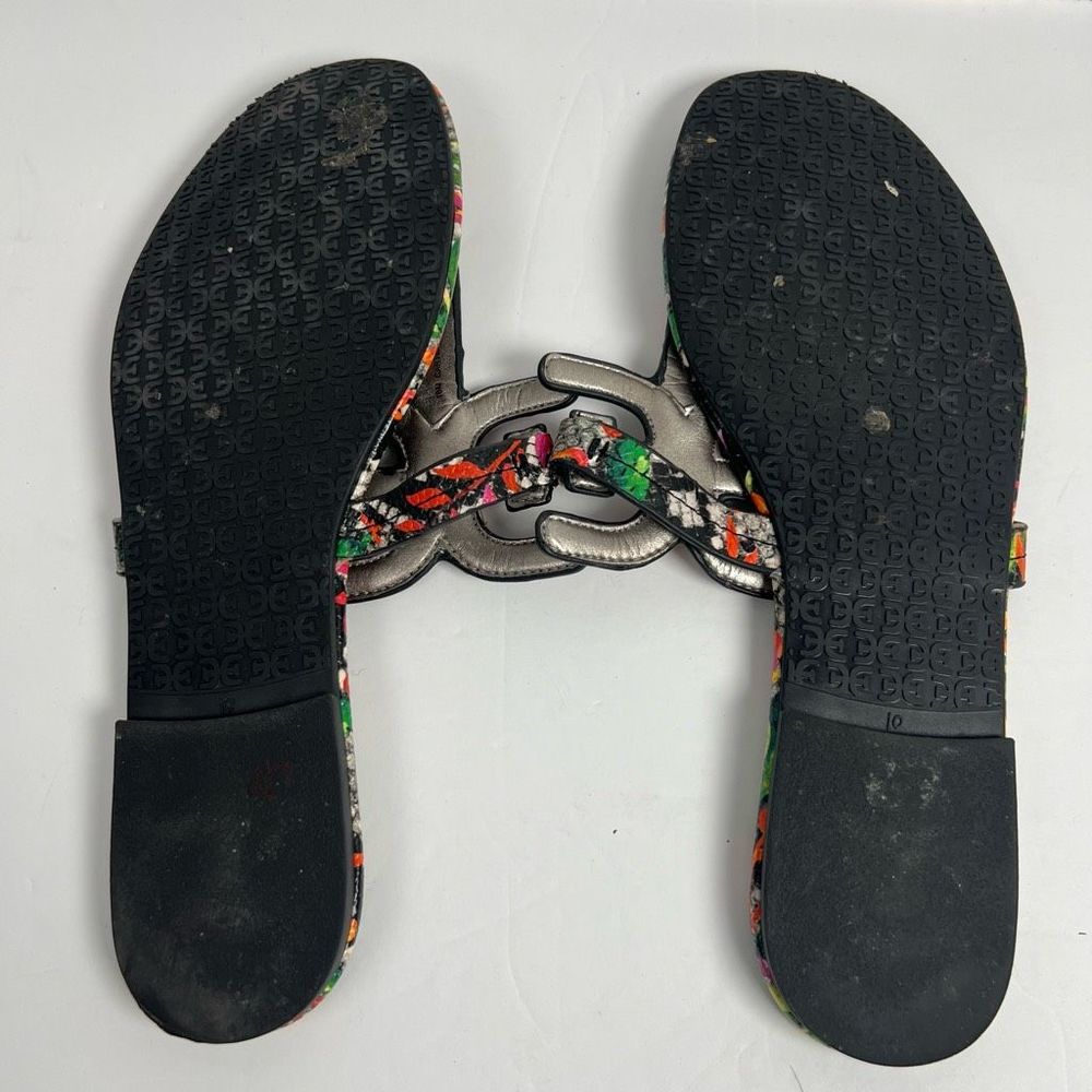 Sam Edelman Carter Flat Sandal Womens 10M Multicolor Snake Floral Print - Picture 7 of 8